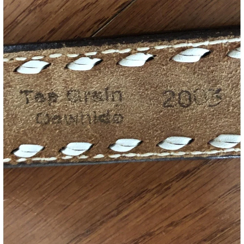 Vtg Leather Belt & Buckle Name 